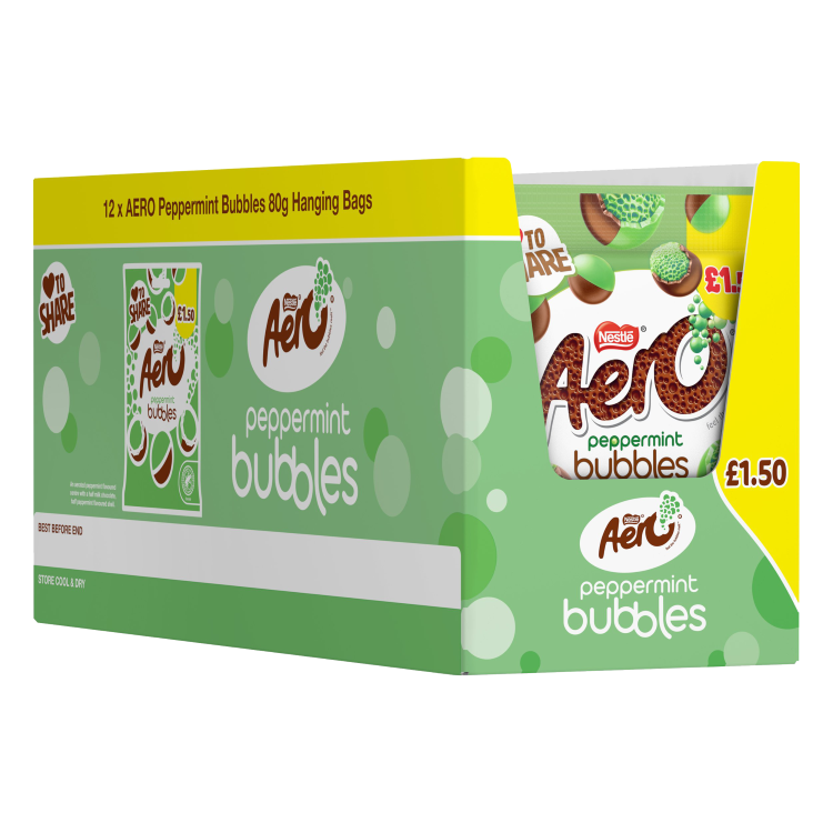 Aero Bubbles Peppermint Chocolate Sharing Bag 80g - Mobile