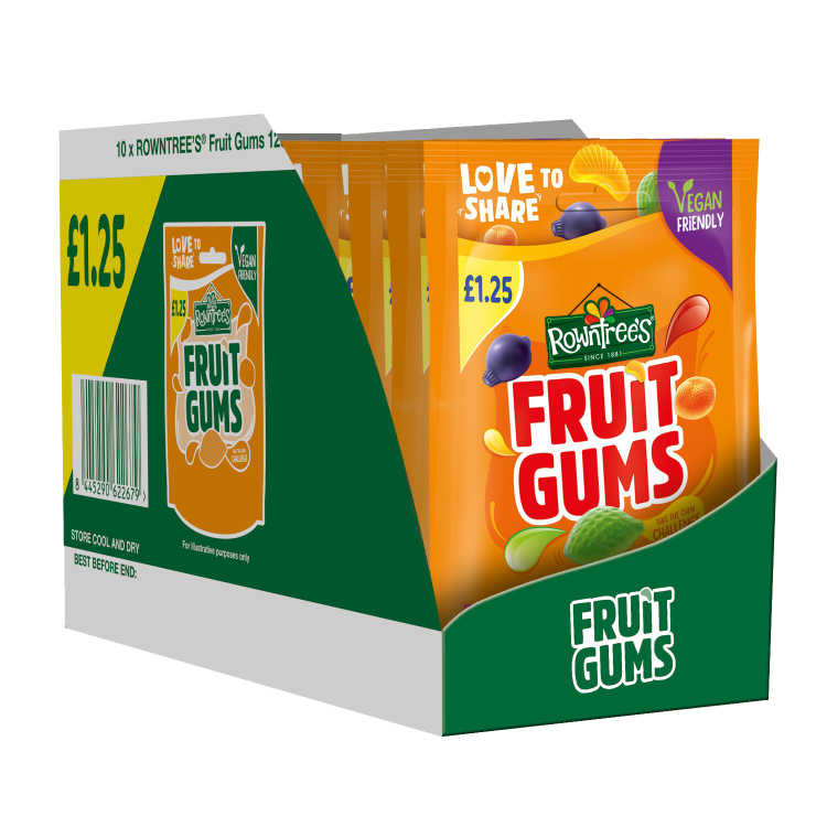 Rowntree's Fruit Gums Vegan Friendly Sweets Sharing Bag 120g - Mobile