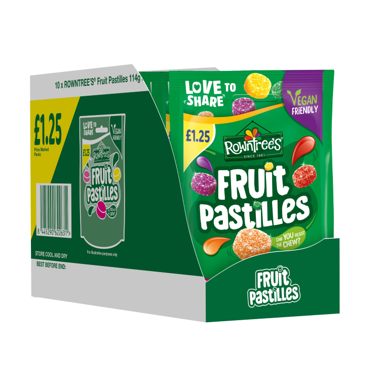 Rowntree's Fruit Pastilles Vegan Friendly Sweets Sharing Bag 114g - Mobile