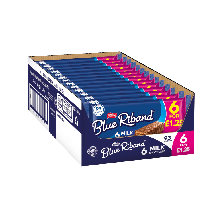 Blue Riband Milk Chocolate Wafer Biscuit Bar 6 Pack Multipack 108g - Mobile