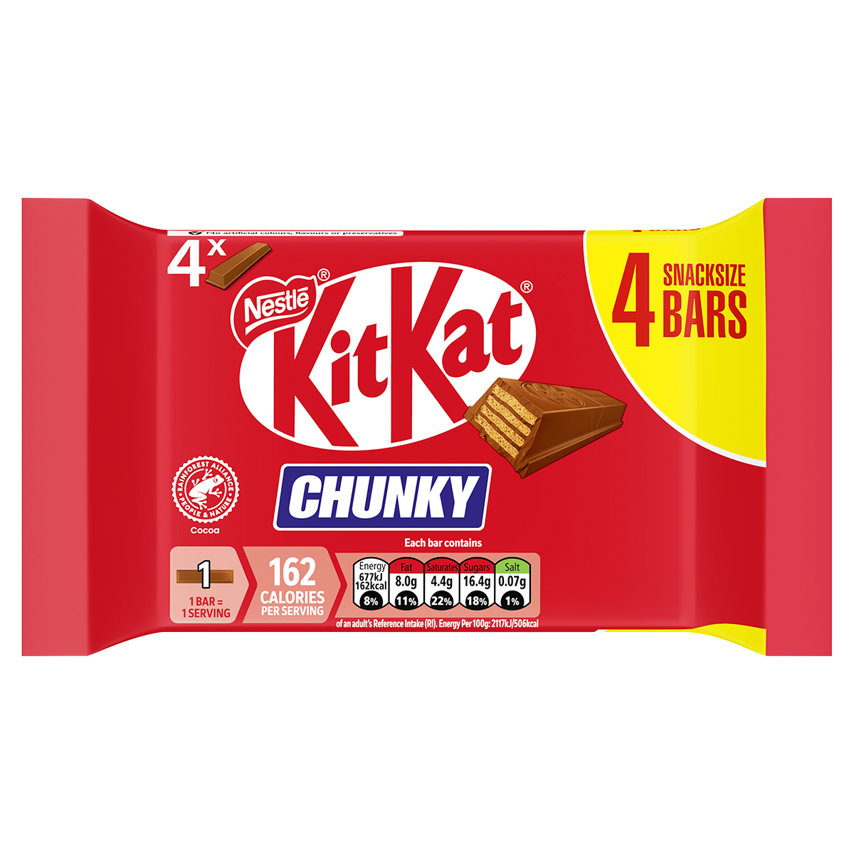 Kitkat Chunky Milk Chocolate Bar 4 Pack Multipack 128g - Desktop