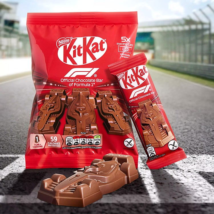 KitKat unveils first-ever Formula 1 chocolate car