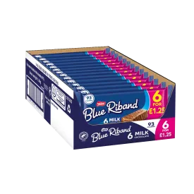 Blue Riband Milk Chocolate Wafer Biscuit Bar 6 Pack Multipack 108g - Thumb